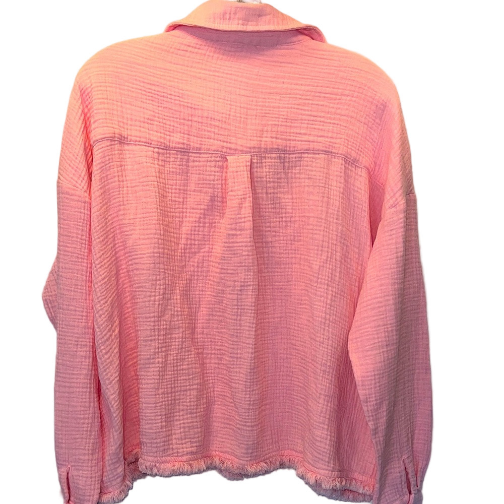 ee:some Casual Pink Textured Over Shirt, SZ Small - Picture 10 of 11